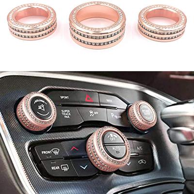 China Car Interior Bling Crystal Rhinestone Air Conditioner Switch Volume Air Button Knob For Dodge Challenger Chrysler Charger 300 300s 2015-2020 for sale