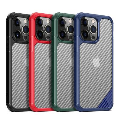 China Tpu Shockproof Hybrid Phone PC Shellbox Back Cover For Iphone 12 Matte Armor Carbon Fiber Shockproof Case For Iphone 13 Mini Pro Max for sale