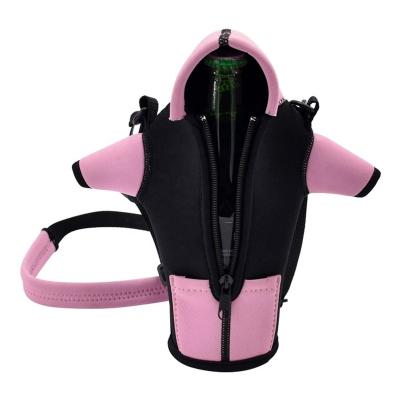 China Factory Waterproof Custom Neoprene Bottle Hoodie Cooler Insulator Sleeve With Zipper for sale