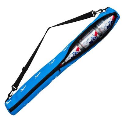 China 6 Cans Beer Tube Cooler Sling Cooler Golf Box Holder Waterproof Custom Printing Insulated Slim Bag With Adjustable Shoulder Strap for sale