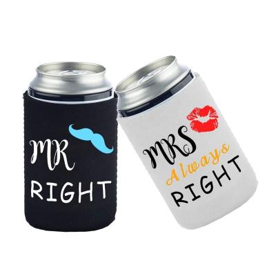 China Waterproof Wholesale Wedding Beer Can Sublimation Neoprene Soda Cooler 12oz Coozies For Cans for sale