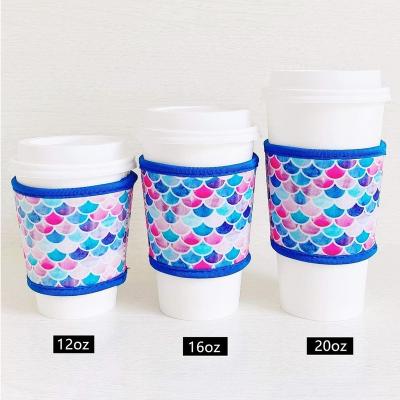 China Fashion Factory Custom Comfortable Neoprene Coffee Cup Cuff Wrap Tea Cuff Sleeve Coolies Cooler for sale