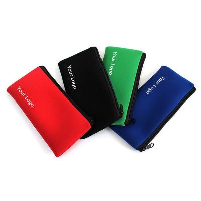 China Schools & Offices Factory Wholesale Custom Logo Collapsible Neoprene Stationery Pencil Filter Frame Pouch With Zipper for sale