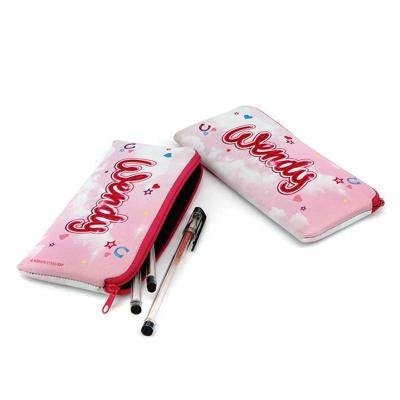 China Schools & Customized Sublimation Offices Neoprene Zipper Pencil Case Pen Pouch Bag For Kids Children for sale