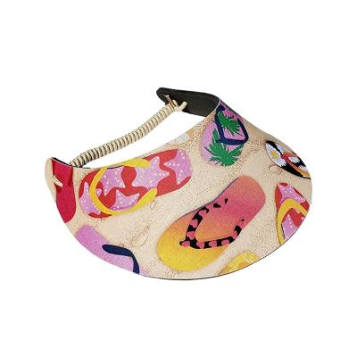 China Summer Custom Printing Adjustable Sun Hat Neoprene Visor Hat With Strong String for sale