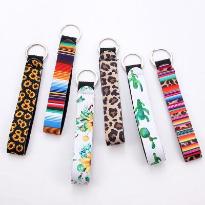 China OEM Neoprene Hand Key Chain Wrist Lanyard Keychain Wrist Strap Keychain Custom Made Wristband Strap For Girls/Women for sale