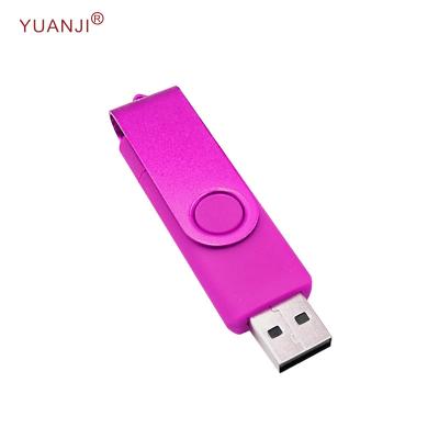 China ABS Plastics + Metal Factory Head 2 In 1 Rotating USB 2.0 Metal USB Flash Drive With Full Capacity for sale