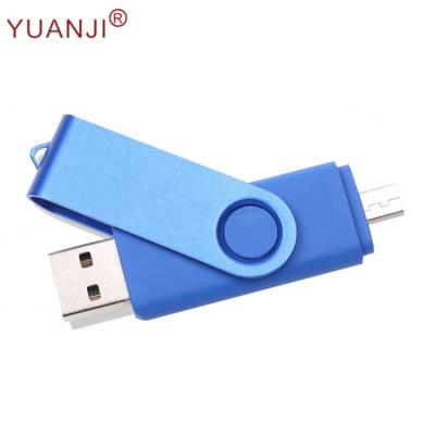 China ABS Plastics +Metal Promotion Metal Swivel OTG Usb Flash Memory Drive Disk Stick With Phone Port for sale