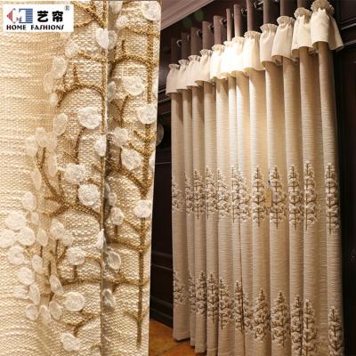 China European blackout style window lace fabric blackout curtains printing curtains for living room for sale