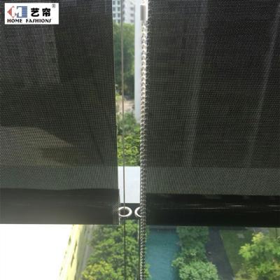 China Traditional Windy Apartment Office School Stainless Steel Outdoor Cable Protect Motorized Waterproof Outdoor Roller Shades for sale