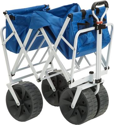 China Foldable Storage Beach High Quality 600d Garden Camping Trolley Camping Trolley Steel Wagon With Ramp for sale