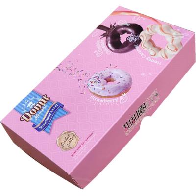 China Wholesale disposable easy-assemble donuts packing box for 1, 2,3,4 donuts in pizza box shape for sale