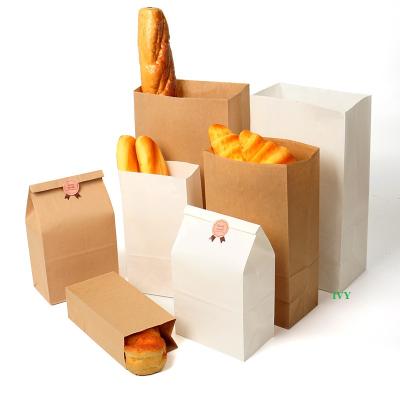 China Custom Made Disposable Take Away Fast Food Kraft Paper Bag Food Packaging Greaseproof Paper Bag for sale