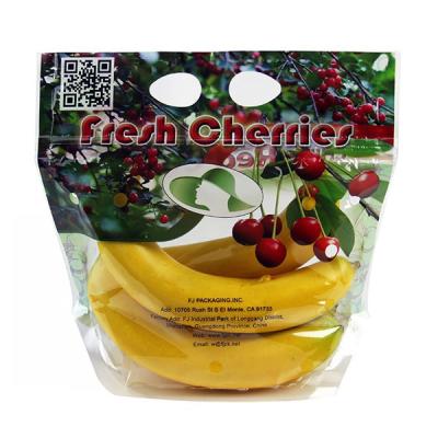 China Recyclable Custom Printing Air Hole Vegetable Packaging Zippered Fruit Plastic Bag for sale