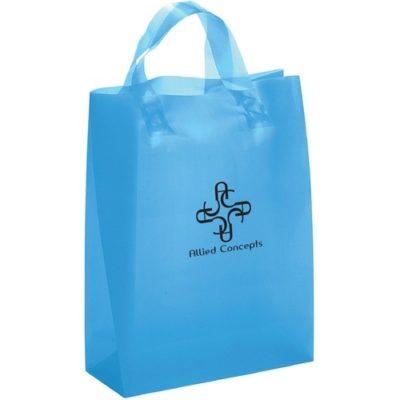 China Flexible HDPE and LDPE Moisture Proof Loop Handle Custom Printing Plastic Carrier Shopping Bag for sale