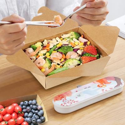 China Wholesale Disposable Take Away Microwavable Salad Paper Box Noodle Paper Box for sale