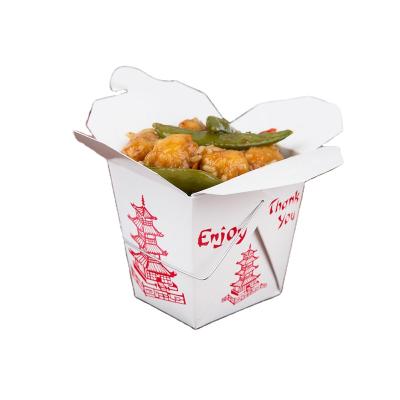 China Food Pli-PAK 16WHPAGODM 16 oz. Chinese / Asian Paper Take Out Container With Wire Handle for sale