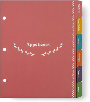 China Hardcover Recipe Cookbook 3 Ring Binder 8.5*11 Inch Complete Set for sale