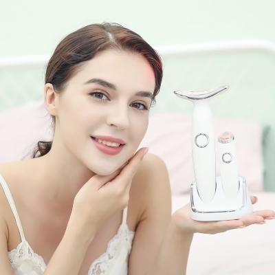 China Heating Face Lift Usb Recharge Led Therapy Vibration Anti Aging Wrinkle Relax Massager Ion Beauty Eye Ultrasonic Eye Care Massager for sale