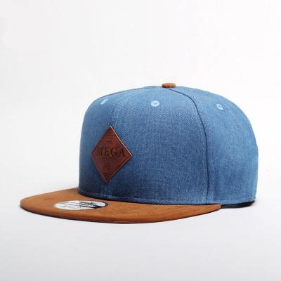 China Bill Snap Back Applique Leather JOINT Flat Patch Snapback Caps Custom Snapback Hat for sale