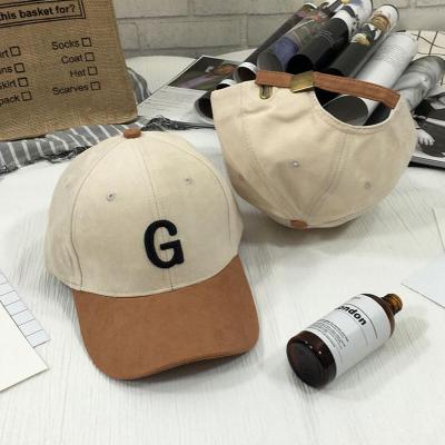 China Factory price custom 6 panel suede leather COMMON baseball cap with embroidery for wholesale for sale