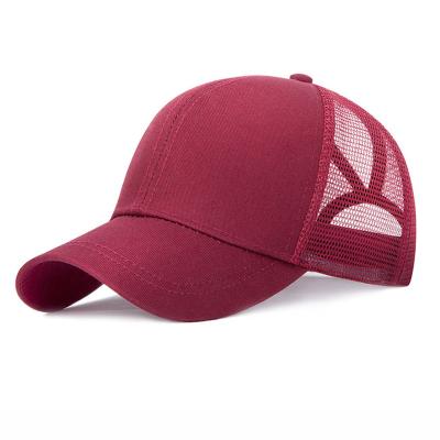 China Wholesale Cheap COMMON Ponytail Cotton Mesh Baseball Cap For Woman for sale