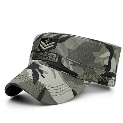 China 100% Cotton Fashional Embroidery Patch Flat Surface Custom Camouflage Hat Army Military Hat for sale