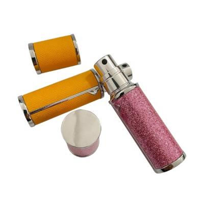 China High Quality Recyclable Eco-friendly Size Bottom Refill Travel Perfume Atomizer 5ml Leather Refillable Perfume Bottle for sale