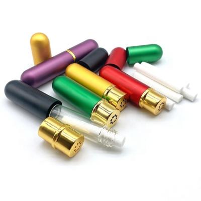 China Custom Logo Aromatherapy Nasal Inhaler Aluminum Nasal Essential Oil Inhaler Metal Personal Care Logo Inhaler Stick for sale