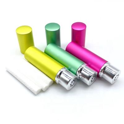 China Essential Oil Perfume Aluminum Metal Inhaler White Nasal Aromatherapy Inhaler With Wicks for sale