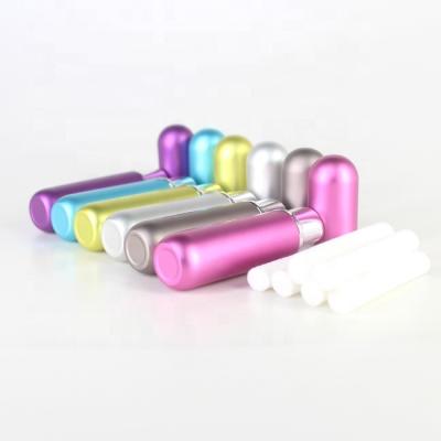 China Essential Oil Aromatherapy Metal Inhaler Muti Nasal Tubes Color Empty Nasal Containers For Essential Oil for sale