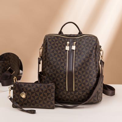 China New Fashion 2-in-1 Back Pack Portable Luxury Designer Famous Brand Style Women Backpack Bag Ladies Bagpack Designer Back Bag for sale