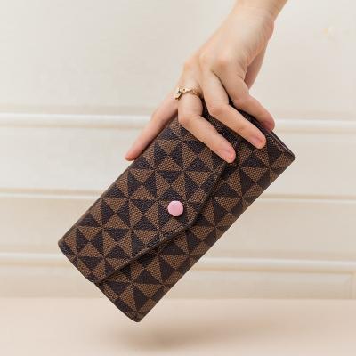 China Luxury designer women purse brands wallet famous style waterproof clips women's wallets wallett men's PU leather card holder wallets for sale