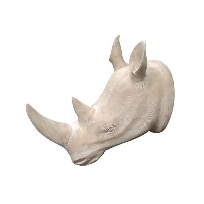 China Modern Resin Animal Rhino Decorations Home Decorations Resin Hanging Head Rhino Figurines for sale