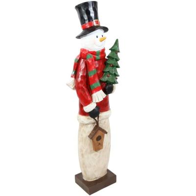 China Modern Snowman in Sweater Tree Statue Resin Home Decor Ornaments for sale