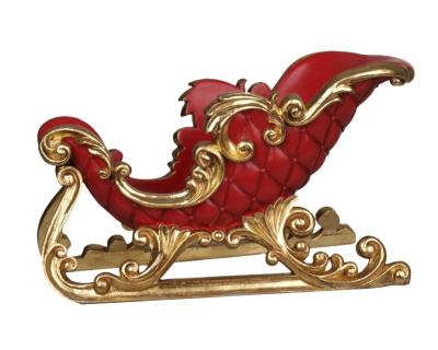 China Hot-selling Modern Christmas Handcrafts Red Sleigh Of The Day Holiday Decoration Resin Home Decor Ornaments for sale