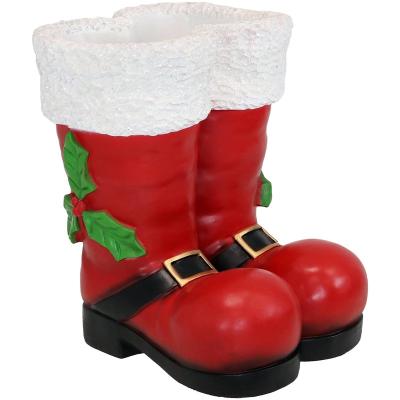 China Modern Santa Boots Statue Resin Home Decor Ornaments for sale