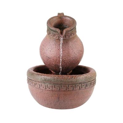 China New Design Modern Ceramic Frog Resin Fountain Waterfall Jug And Bowl Solar Water Fountain for sale