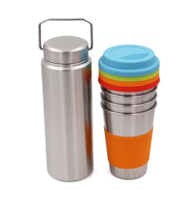 China Sustainable Single Water Cup Bottle With Lid Stainless Steel Single Wall Coffee Mug for sale