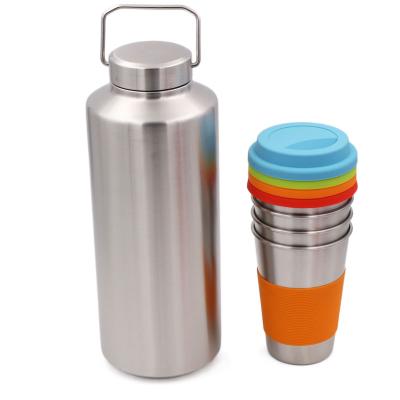 China Sustainable Stainless Steel Water Bottle With Handle For Outdoor Tour for sale