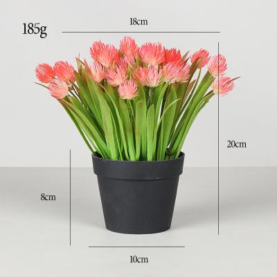 China Plastic+PE Group Artificial Fake Dandelion Flower Bouquet Dandelion Flower Potted With Pot Ball Fake Flowers Home Wedding for sale