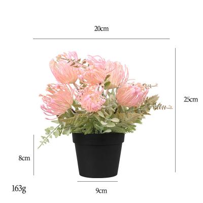 China Plastic Artificial Flower Potted Artificial Flower With Pot Artificial Plants Potted Flowers For Home Office Decoration Office Decor for sale