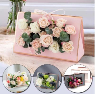 China Indoor Decoration Gift Flower Wrapping Boxes Flower Arrangement Waterproof Boxes Flower Wrapping Bags With Handles Home Decor Party Supply for sale