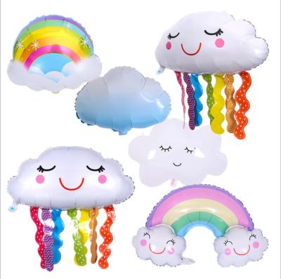 China Hot Selling Fringed Aluminum Foil Balloon Border Smile Cloud Foil Balloon Central Institute of Statistics Beauty Decorations New White Foil Foil Balloon for sale