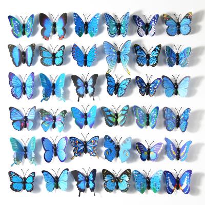 China Hot Sale Plastic Butterfly Wall Decor 3D Sticker Magnet Butterfly For Home Room Decoration for sale