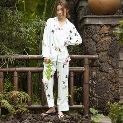 China High Quality QUICK DRY Customized Breathable Sleep Flower Pajamas Sets For Women for sale