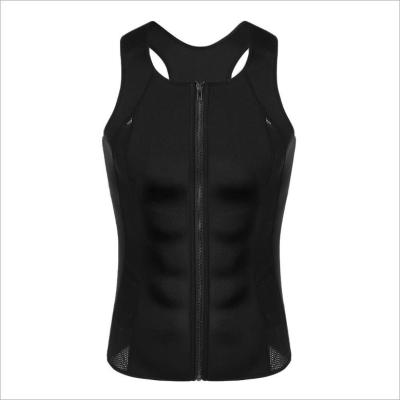 China Male Neoprene Sweat Vest Zipper Men's Breathable Sauna Body Shaper Sauna Tank Top Vest for sale