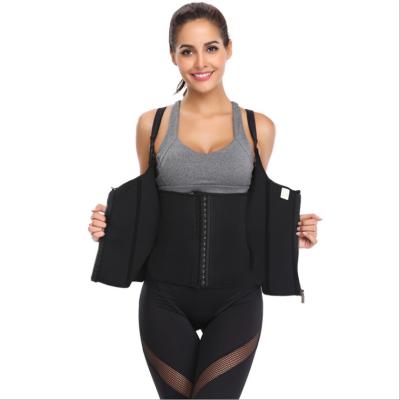 China Wholesale Breathable Plus Size Waist Trainers Invest Private Labeling Vest Waist Trainer Women Sauna Suit Weight Loss for sale