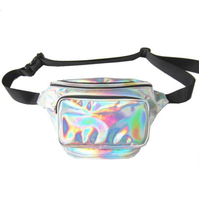 China 2021wholesale Custom Worthless Bag Hologram Waist Bag Girls PVC Waterproof Shiny Neon Glitter Women Fanny Pack Water Proof for sale