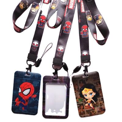 China Simple Fashion Sale PVC Leather ID Business Polyester Lanyard Card Badge Holder With Neck Strap For Kids for sale